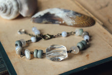 Load image into Gallery viewer, Spirit of the Water. Beaded Gemstone, Wood &amp; Fossilized Coral Bracelet.