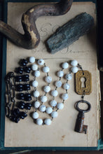 Load image into Gallery viewer, The Lighthouse Keeper. Storyteller Series. Antique Escutcheon, Skeleton Key, Wood &amp; Agate Beaded Necklace.