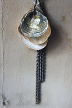 Load image into Gallery viewer, Kedge Cottage. Storyteller Series. Rustic Beach Seashell, Skeleton Key and Gemstone Necklace.