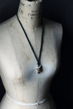 Load image into Gallery viewer, Spirits of Greenwood. Rustic Hand Crocheted Naturally Shed Deer Antler Unisex Necklace.