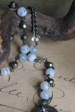 Load image into Gallery viewer, Kedge Cottage. Storyteller Series. Rustic Beach Seashell, Skeleton Key and Gemstone Necklace.