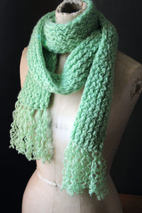 FIRST EDITION. wild & willow Collection. Hand Knit Unisex Scarf. "Wintergreen".