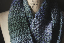 Load image into Gallery viewer, Lullaby Cove. Storyteller Series. SECOND EDITION. Hand Crocheted Unisex Infinity Scarf.