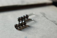 Load image into Gallery viewer, Jetty . Sterling Silver Illusion Smoky Quartz Line Earrings.