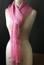 Load image into Gallery viewer, Hand Knit Scarf. wild &amp; willow Collection. &quot;Winter Rose&quot;.