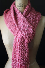 Load image into Gallery viewer, Hand Knit Scarf. wild &amp; willow Collection. &quot;Winter Rose&quot;.