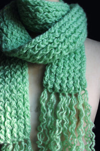 FIRST EDITION. wild & willow Collection. Hand Knit Unisex Scarf. "Wintergreen".