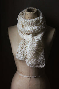 Rustic Bohemian Hand Crocheted Unisex Scarf. 