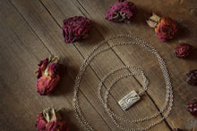 Load image into Gallery viewer, Ancients. Hand-forged Fine Silver Tablet Pendant and Sterling Silver Necklace.