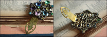 Load image into Gallery viewer, Dress Clip | Antique Multi-colored Rhinestone Costume Jewelry Dress Clip.