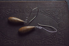 Load image into Gallery viewer, Saille. Modern Sterling Silver and Wood Jasper Drop Earrings.