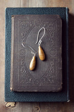 Load image into Gallery viewer, Saille. Modern Sterling Silver and Wood Jasper Drop Earrings.