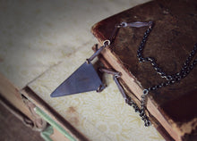 Load image into Gallery viewer, Wishing Thorn. Aged Brass Pennant &amp; Vintage Brass Link Necklace.