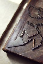 Load image into Gallery viewer, Wishing Thorn. Aged Brass Pennant &amp; Vintage Brass Link Necklace.