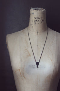 Wishing Thorn. Aged Brass Pennant & Vintage Brass Link Necklace.