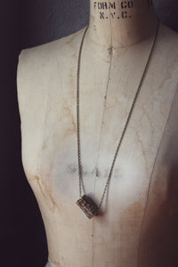 Deerheart. Rustic Fallen Deer Antler & Antiqued Brass Necklace.