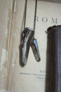 Of Forest and Labyrinth | Fireside Edition. Genuine Fallen Deer Antler and Smoky Quartz Crystal Necklace.