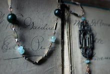 Load image into Gallery viewer, Evanscourt. Storyteller Series. Antique Escutcheon &amp; Gemstone Tassel Necklace.