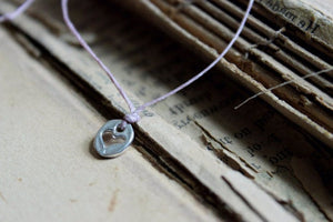 Wish Bracelet | Love. Sterling Silver Heart Charm & Irish Linen Cord Bracelet.