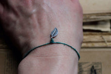 Load image into Gallery viewer, Wish Bracelet | Life. Sterling Silver Leaf Charm &amp; Irish Linen Cord Bracelet.