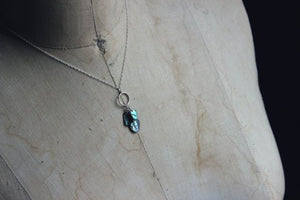 Tidal. Modern Abalone Shell & Sterling Silver Pendant Necklace.