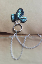 Load image into Gallery viewer, Tidal. Modern Abalone Shell &amp; Sterling Silver Pendant Necklace.