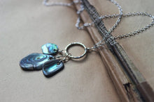 Load image into Gallery viewer, Tidal. Modern Abalone Shell &amp; Sterling Silver Pendant Necklace.