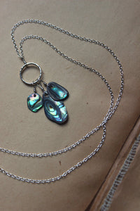 Tidal. Modern Abalone Shell & Sterling Silver Pendant Necklace.