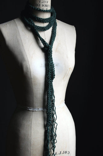 Hand Crocheted Ribbon Scarf. wild & willow Collection. 