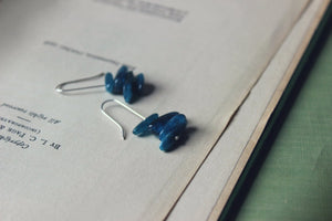 Tempest. Sterling Silver & Teal Blue Apatite Illusion Earrings.