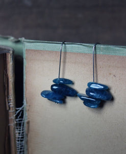 Tempest. Sterling Silver & Teal Blue Apatite Illusion Earrings.